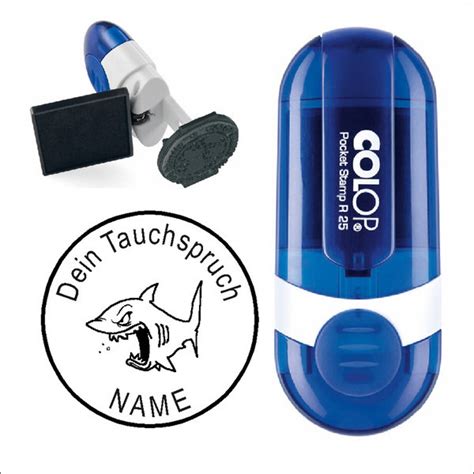 Taucherstempel Stempel B Ser Hai Motiv Name Tauchen Logbuch Tauchspruch