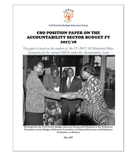 CSO Position Paper On The Accountability Sector Budget FY 2017 18