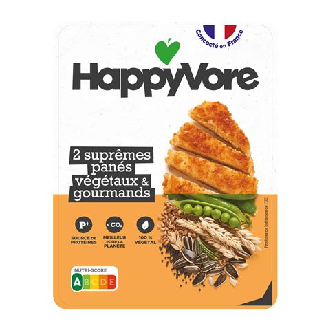 Suprêmes panés végétaux et gourmand HAPPYVORE la barquette de 180g à