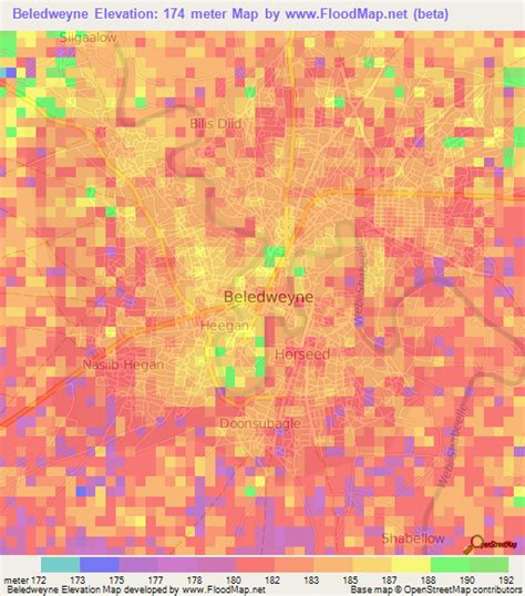 Elevation of Beledweyne,Somalia Elevation Map, Topography, Contour