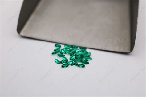 Lab Grown Hydrothermal Emerald Zambia Green Color Marquise Shaped X