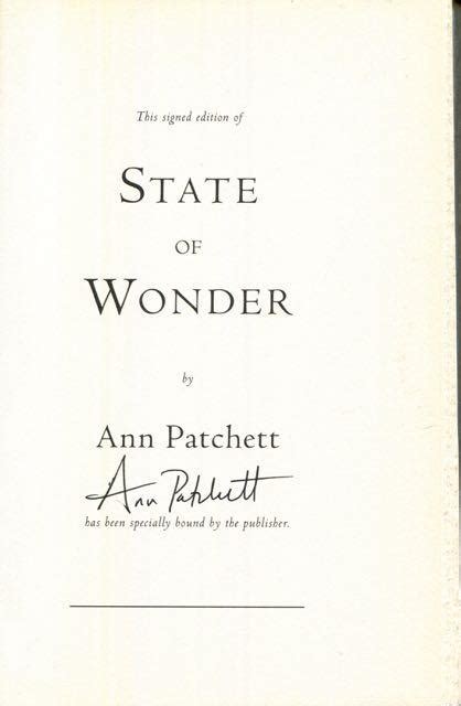 State Of Wonder By Ann Patchett Near Fine Hardcover 2011 First