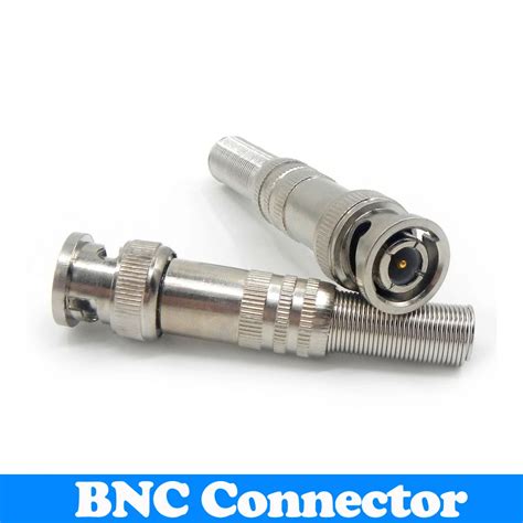 Bnc Male Connector For Rg 59 Coaxical Cable Brass End Crimp Cable Screwing Cctv Camera Bnc