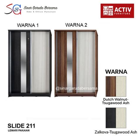 Jual LEMARI PAKAIAN SLIDING MINIMALIS LEMARI PINTU GESER ACTIV SLIDE