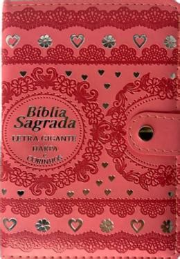 BÍBLIA CAPA CARTEIRA PU LT GIGANTE HARPA MOD 02 ROSA Kippah