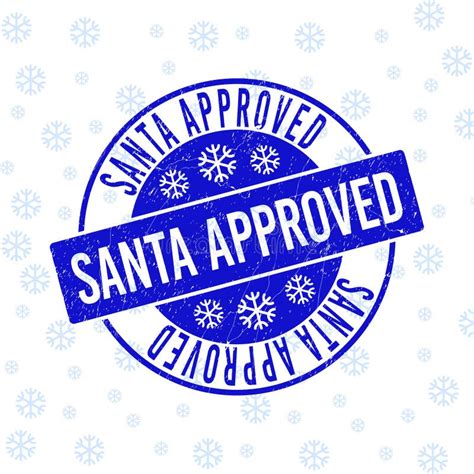 Approved By Santa Claus Scratched Stamp Seal With Fir Tree Stock Vector