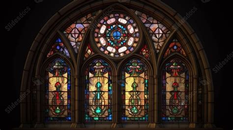 A Stained Glass Window In A Church Powerpoint Background For Free