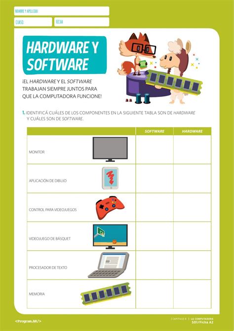 Ficha Online De Hardware Y Software Para Segundo Ciclo Puedes Hacer