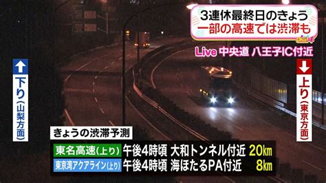 3連休最終日 主な高速道路の渋滞予測（2018年12月24日掲載）｜日テレnews Nnn