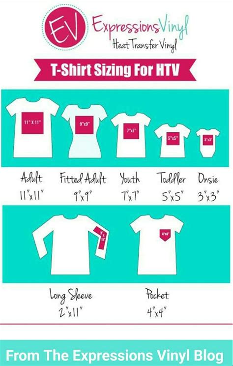 Expressions sizing chart for htv on t-shirts Cricut Fonts, Cricut Vinyl ...