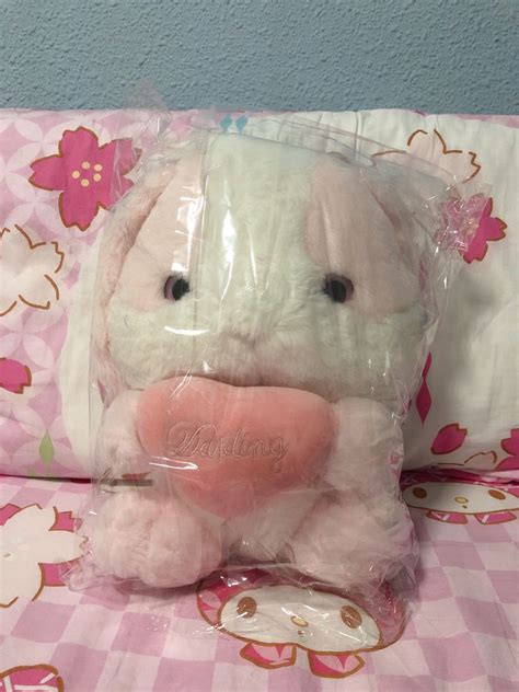 Large Pink Pote Usa Loppy Heart Bunny Lolita Bunny Rabbit Soft Toy