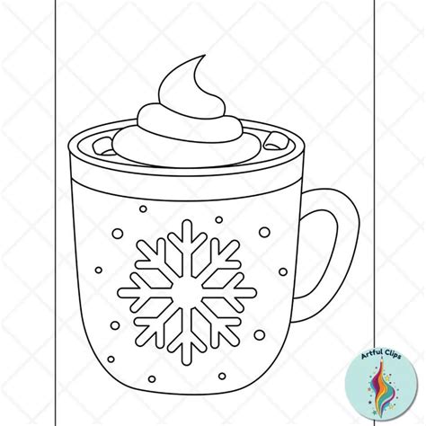 Hot Chocolate Mug Template Set Coloring Pages In Hot Chocolate