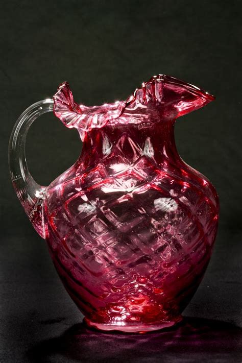 Fenton Cranberry Glass Pitcher Houston Antique Mall Cranberry Glass Glass Art Antique Glass