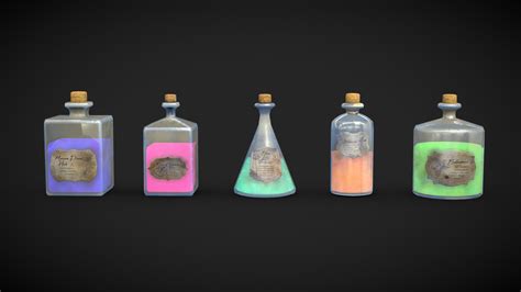 Magic Potions Low Poly Pack Buy Royalty Free 3d Model By Karolina Renkiewicz