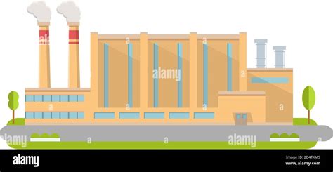 Industrial Factory In Flat Style A Vectormanufacturing Engineering