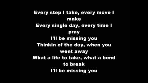 I'll Be Missing You Lyrics - Missing you lyrics. I'll Be Missing You ...