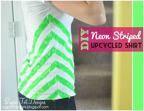 Sugartotdesigns Diy Neon Striped Shirt