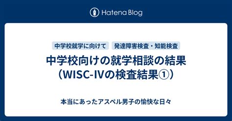 中学校向けの就学相談の結果（wisc Ⅳの検査結果①） 本当にあったアスペル男子の愉快な日々