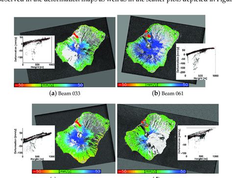 Ps Deformation Maps Without Tropospheric Correction Of Four Terrasar X