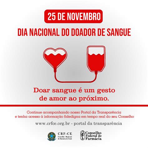 25 De Novembro Dia Nacional Do Doador De Sangue CRF CE