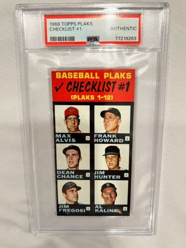 Topps Plaks Checklist Mickey Mantle Kaline Robinson Yaz Psa