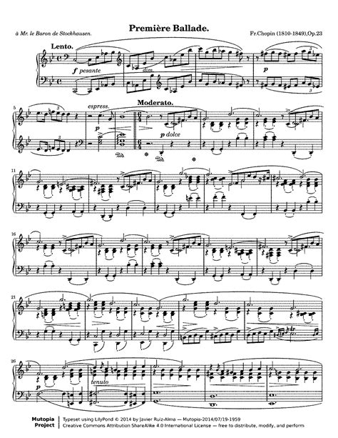 Ballade No Op Chopin Fr D Ric Imslp Free Sheet Music Pdf