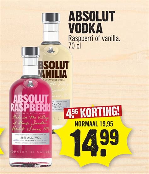 Absolut Vodka Raspberri Of Vanilla Cl Aanbieding Bij Dirk