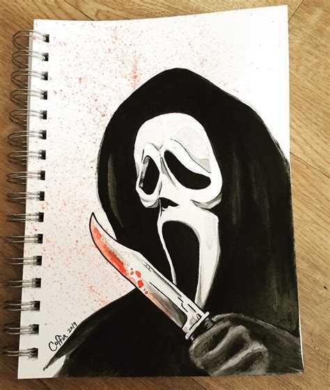 Scream Original Art Drawing Wes Craven Slasher Horror Movie Freddy