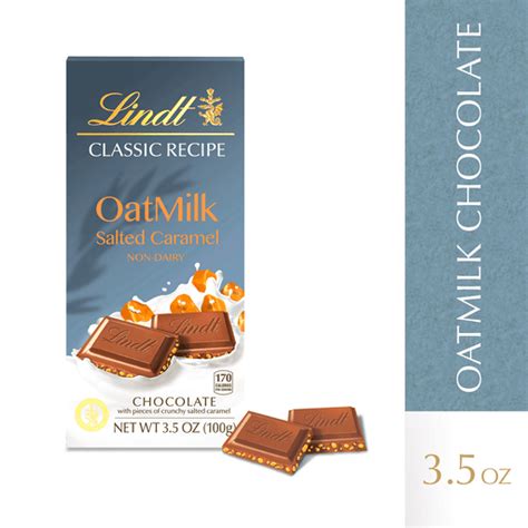 Lindt CLASSIC RECIPE OatMilk Salted Caramel Chocolate Candy Bar, 3.5 oz ...