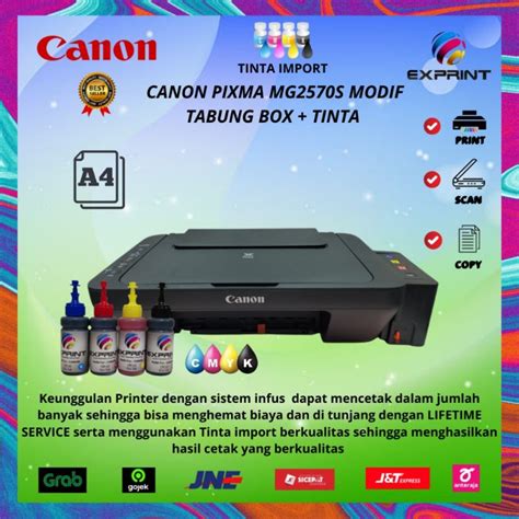 Jual Printer Canon Pixma Mg2570s All In Oneinfus Tabung Box Shopee