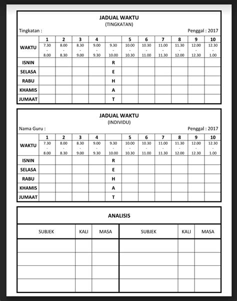 Template Jadual Bertugas Kelas Boleh Edit Pada Akhir Artikel Ini Ada Link Untuk Download File