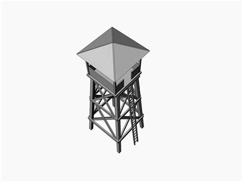 Low Poly Watchtower Watch Tower Low Poly Poly