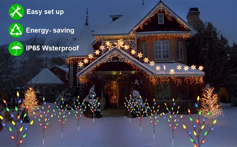 Homeleo Set Of Upgraded Solar Christmas Pathway Lights Outdoor