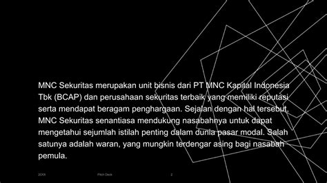 Warrant Adalah Salah Satu Instrument Pasar Modal Ppt