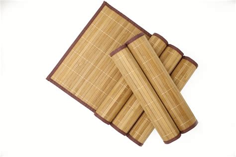 Bamboo Placemats Set Of 6 Organic Natural Wood Non Slip Etsy