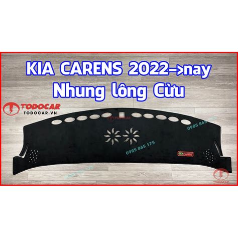 Thảm taplo chống nắng cho xe KIA CARENS Nhung lông Da vân Carbon Da