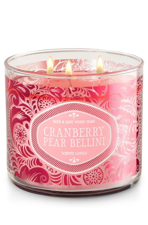 Cranberry Pear Bellini 3 Wick Candle Home Fragrance 1037181 Bath And Body Works Candles