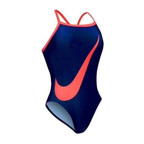 Nike Swim Womens Big Swoosh Cut Out Tank Team One Piece Navy