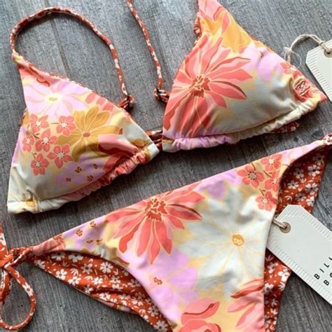 Billabong Swim Billabong Reversible Made For Daze Slide Tall Triangle Tanga Bikini Set