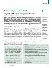 Inequality And The Health Care System In The Usa The Lancet Pdf