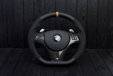 Steering Wheel Bmw Carbon Fiber Napa Alcantara Orange Stripe