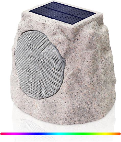 Postlucky Rock Speakers Outdoor Waterproof Solar Powered Bluetooth Wireless Outdoor