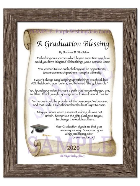 A Graduation Blessing: Personalized and Framed Gift! - PurpleWishingGate.com Grad Quotes ...