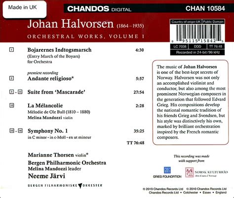 Neeme Jarvi 할보르센 관현악 작품 1집 Johan Halvorsen Orchestral Works Volume 1