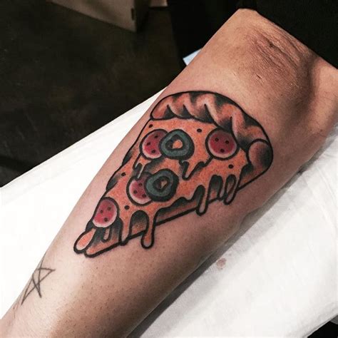 Traditional slice of pizza tattoo - Tattoogrid.net