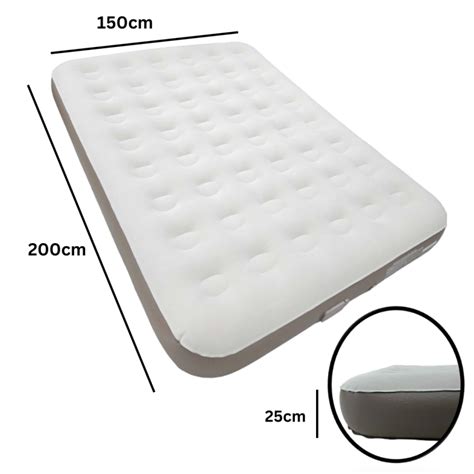 Queen Air Mattress With Built-in Pump - Khaki Comfortable | PTT Outdoor