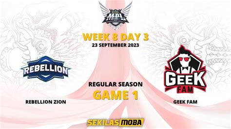 REBELLION ZION Vs GEEK FAM GAME 1 MPL ID S12 Regular Season YouTube