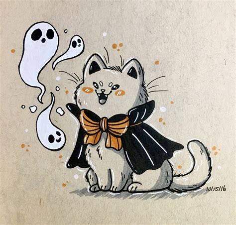 Twelvepapercranestiny Vampire Cat For Inktober 15 Tumblr Pics