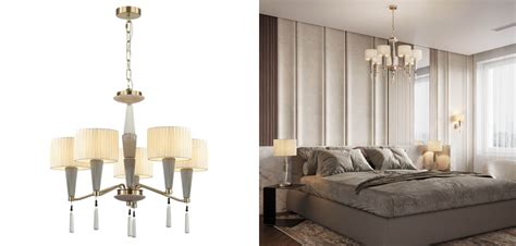 Люстра с тканевыми абажурами Nude Color по цене 54 850 руб купить в