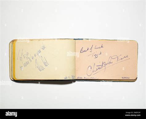 Signatures In Autograph Book Stock Photo Alamy